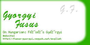 gyorgyi fusus business card